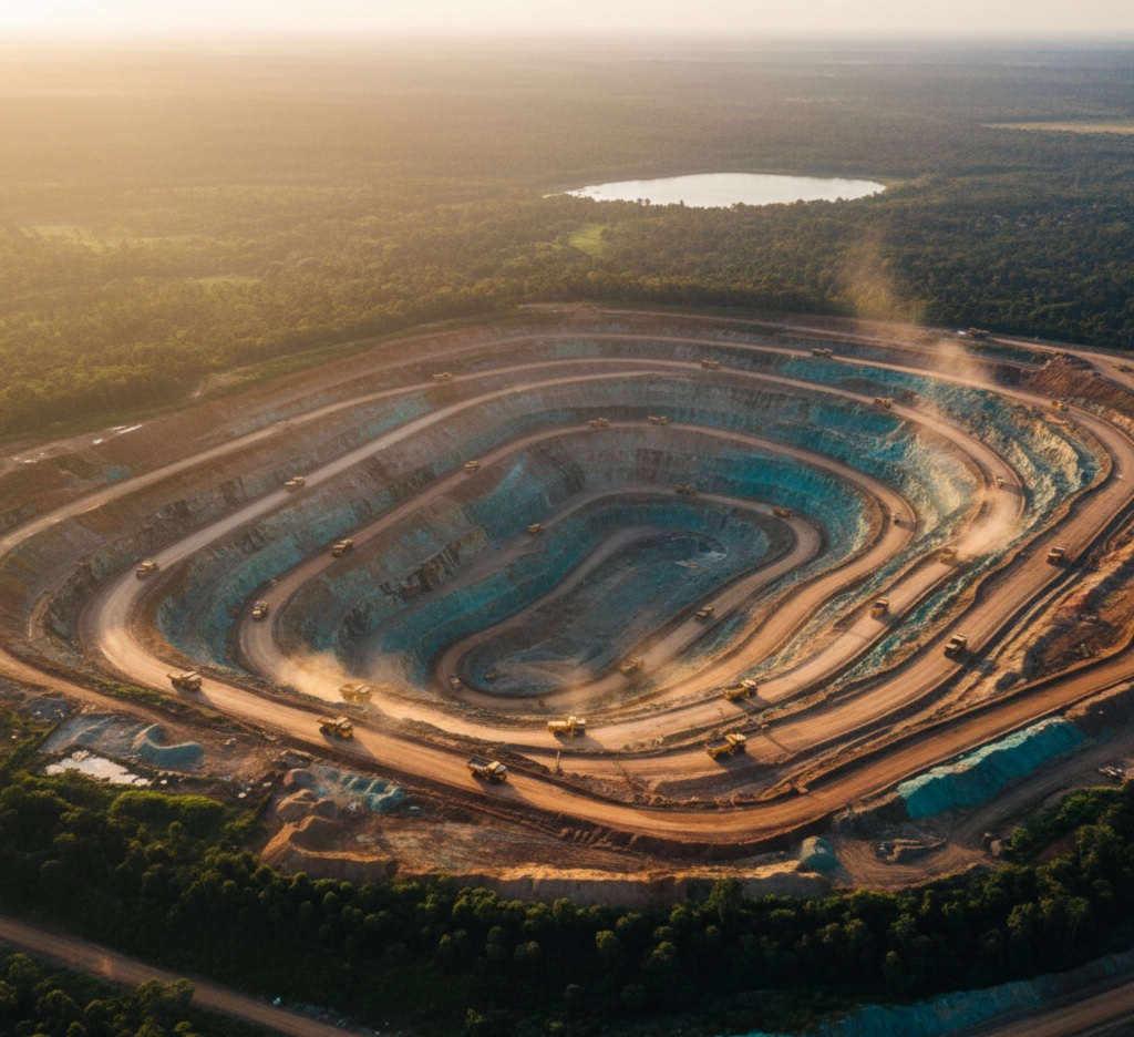 Aerial view of mining operations in Maniema, DRC